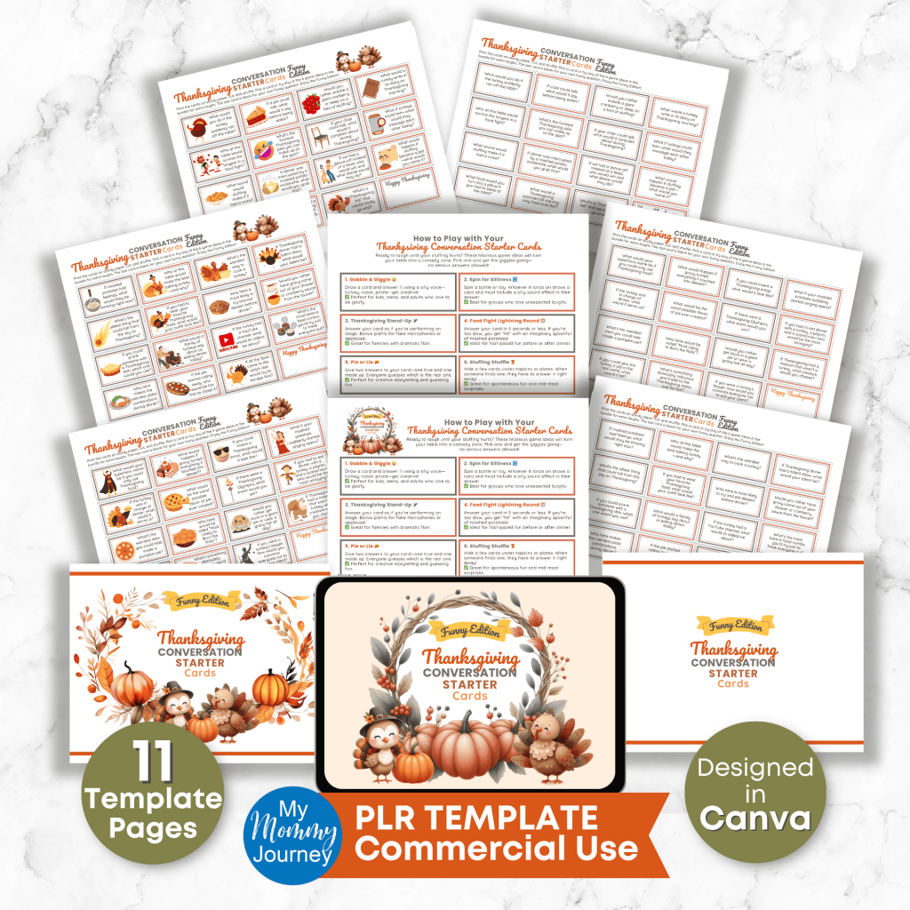 Thanksgiving Conversation Starters Funny Edition PLR Template hero image